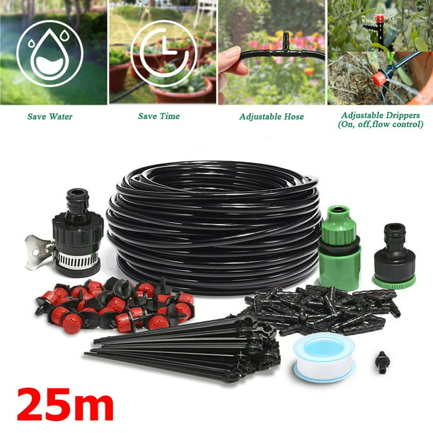 Micro Drip Irrigation System Plant Lawn Garden Watering Hose Sprinkler Kit 82FT 